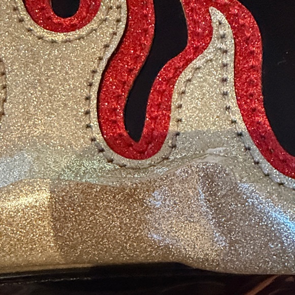 Lux de Ville Black and Gold Flame Shoulder Bag - Picture 3 of 4